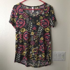 Lularoe Classic T Flash Tattoo Style Roses - Sz S